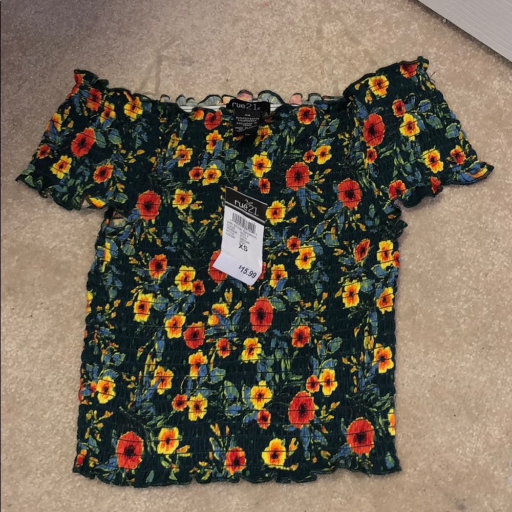 dark green floral shirt 🌺